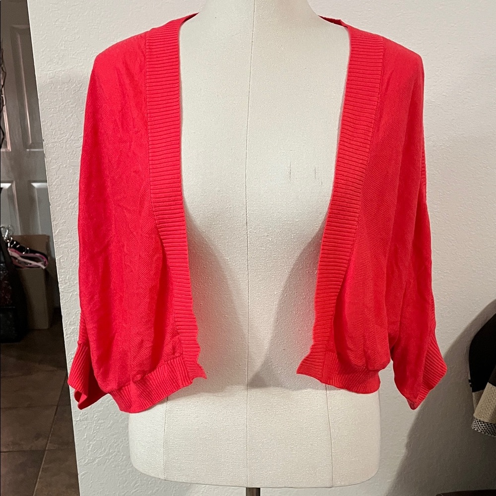 BONGO Women's Vibrant Red Open-Front Shrug